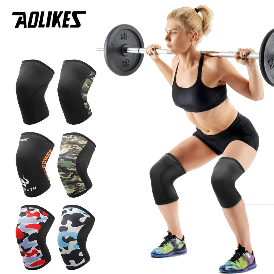 1 Pair 7mm Kneepads Compression Weightlifting