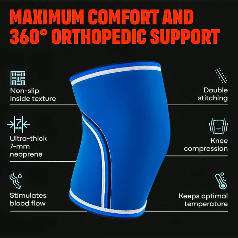 2Pcs Knee Brace 7mm Compression Squat Weightlifting