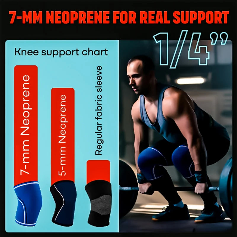 2Pcs Knee Brace 7mm Compression Squat Weightlifting