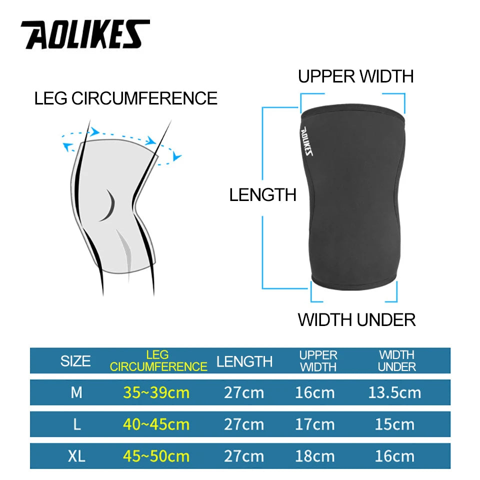 1 Pair 7mm Kneepads Compression Weightlifting